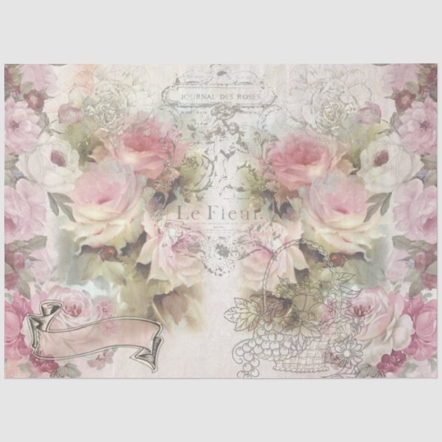 Papier Mousseline Conception de la série Collage Shabby Chic 1 (Recto)