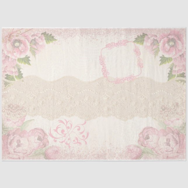 Papier Mousseline Conception de la série Collage Shabby Chic 17 (Recto)