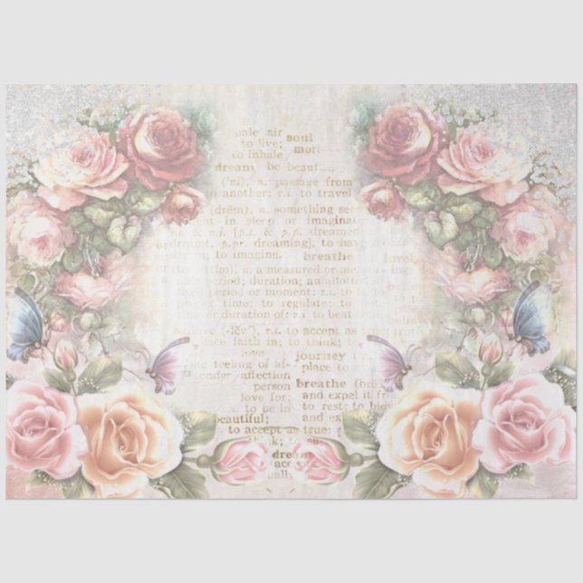 Papier Mousseline Conception de la série Collage Shabby Chic 2 (Recto)
