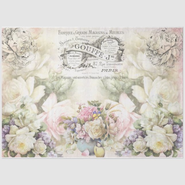 Papier Mousseline Conception de la série Collage Shabby Chic 3 (Recto)