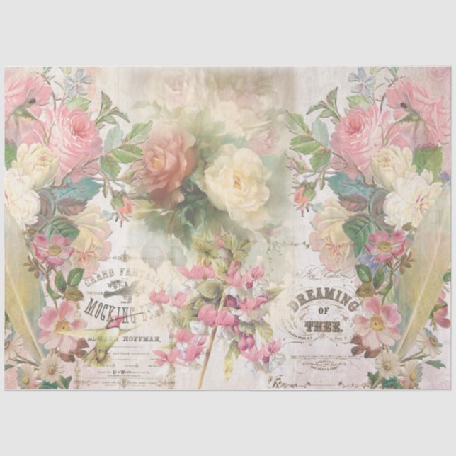Papier Mousseline Conception de la série Collage Shabby Chic 5 (Recto)