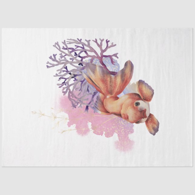 Papier Mousseline Conception de la série d'aquarelles sous-marines 4 (Recto)