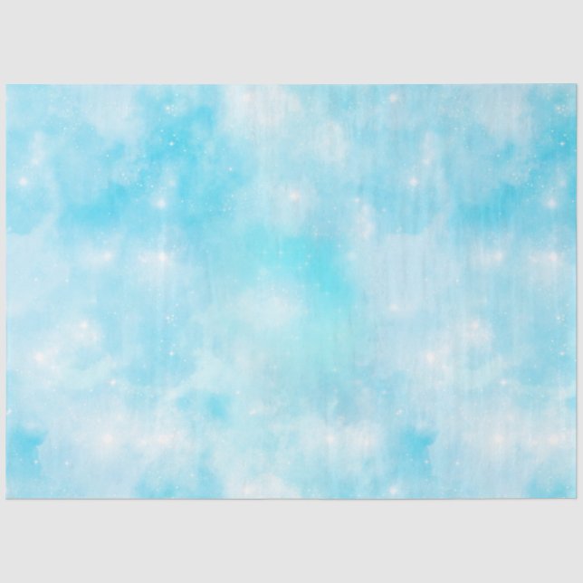 Papier Mousseline Conception de la série Galaxie Bleu Clair 3 (Recto)