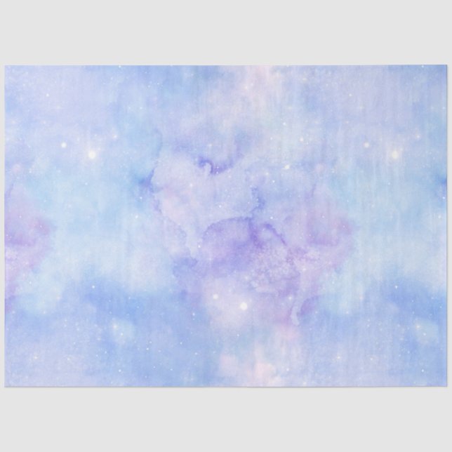 Papier Mousseline Conception de la série Galaxie Bleu Clair 6 (Recto)