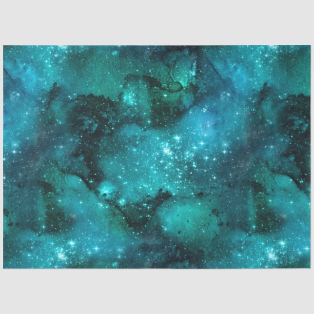 Papier Mousseline Conception de la série Galaxie sarcelle 6 (Recto)