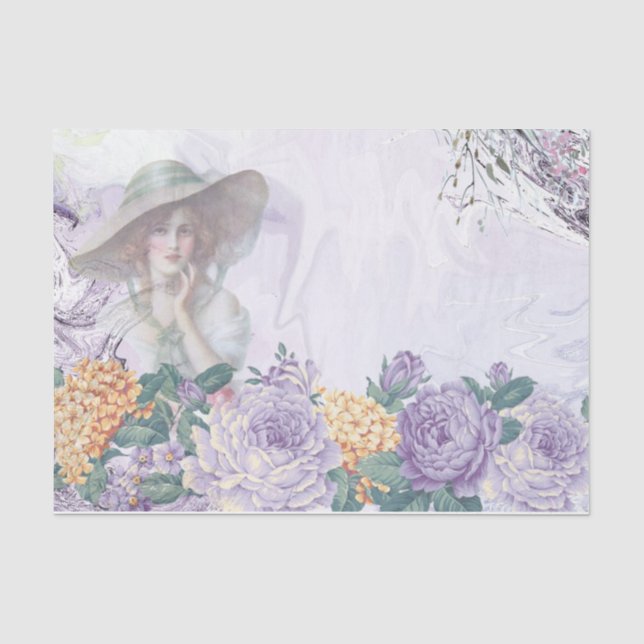 Papier Mousseline Conception de la série Lilac Shabby Chic 2 (Recto)