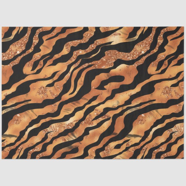 Papier Mousseline Conception de la série Parties scintillant Tiger # (Recto)