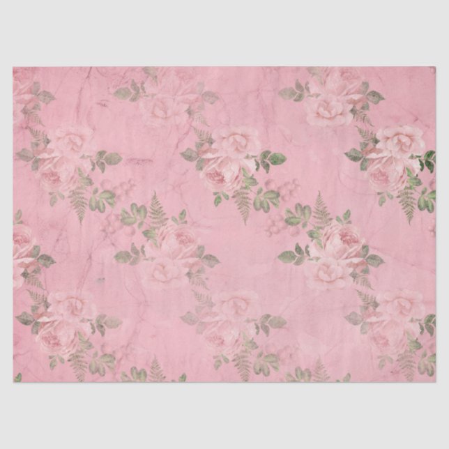 Papier Mousseline Conception de la série rose florale délabrée 9 (Recto)