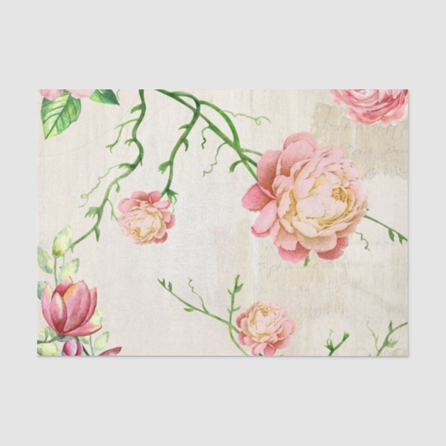 Papier Mousseline Conception de la série Rose Shabby Chic 2 (Recto)