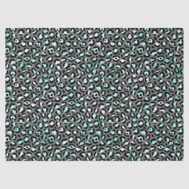 Papier Mousseline Conception de la série Safari Turquoise 11 (Recto)