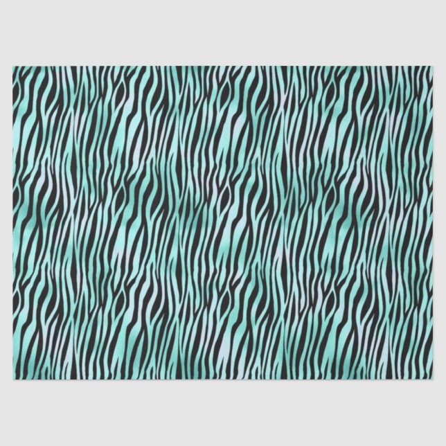 Papier Mousseline Conception de la série Safari Turquoise 15 (Recto)