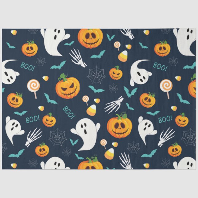 Papier Mousseline Conception de la série Spooky Pumpkin Halloween 12 (Recto)