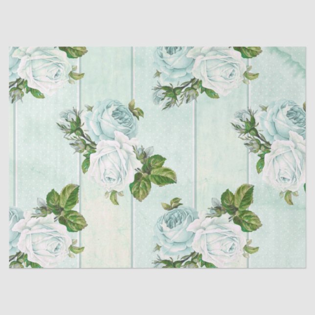 Papier Mousseline Conception de la série turquoise florale délabrée  (Recto)