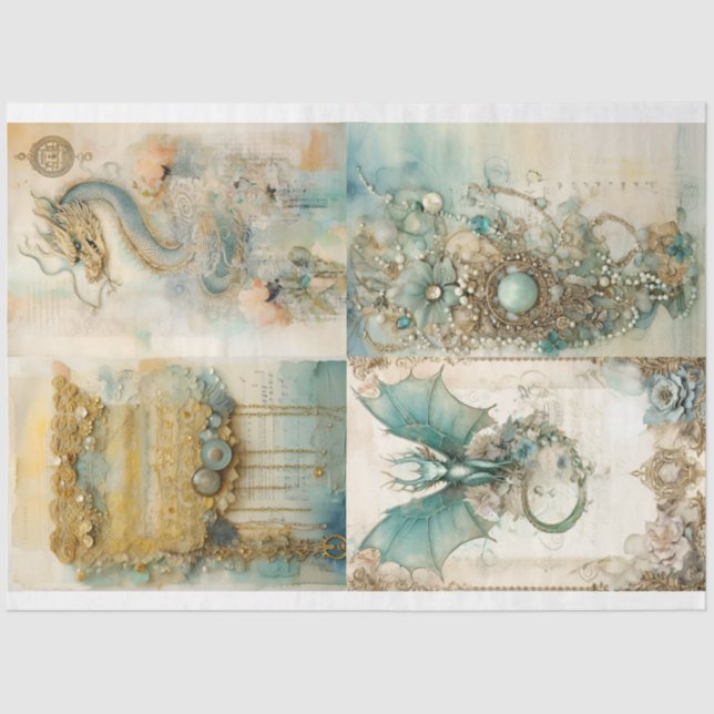 Papier Mousseline Conception de la série Victorian Dragon 5 (Recto)