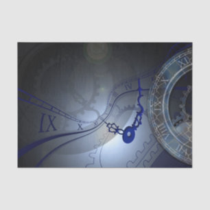 Papier Mousseline Conception de l'horloge bleue Abstraite