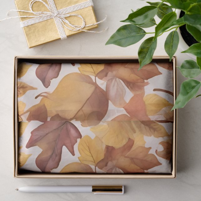 Papier Mousseline Conception de motif de couleurs aux tons feuillus  (Cadeau)