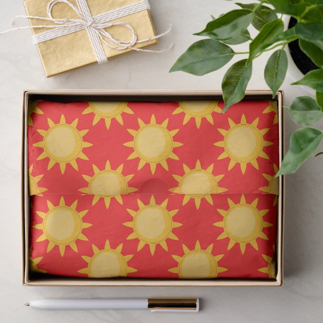 Papier Mousseline Conception de motif de soleil ensoleillé sur fond  (Cadeau)