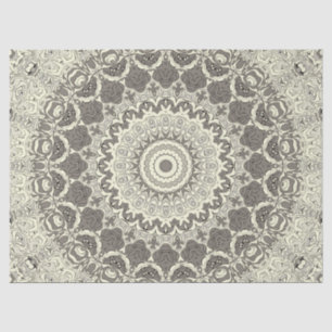 Papier Mousseline Conception de motif mandala beige et taupe