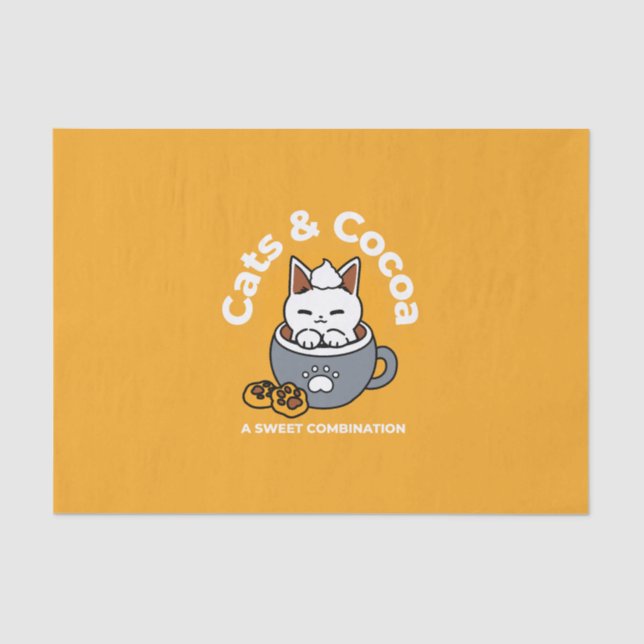 Papier Mousseline Conception de Mug de vacances avec Cosy Cat et Paw (Recto)