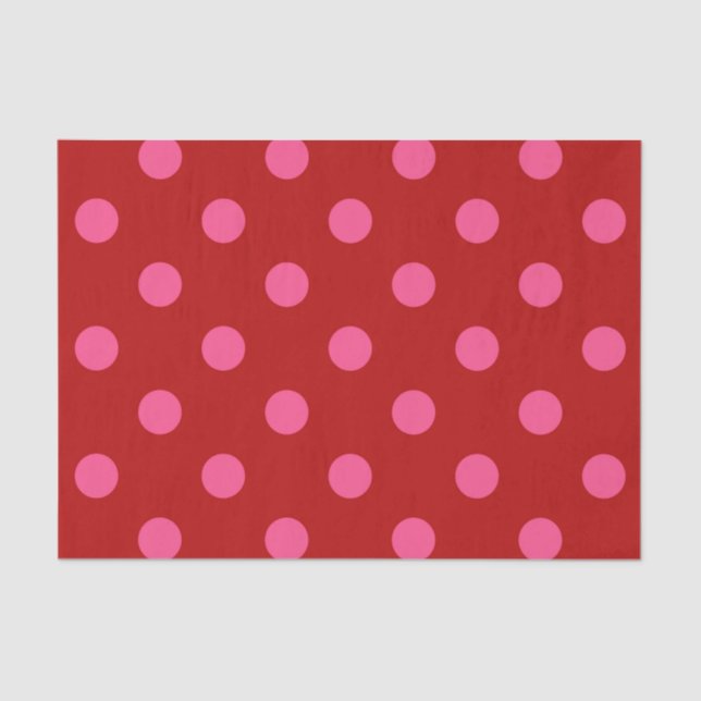 Papier Mousseline Conception de points rouges bordeaux roses  (Recto)