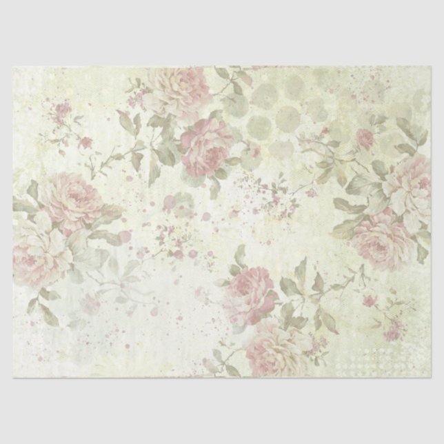 Papier Mousseline Conception de roses Shabby Chic 1 (Recto)