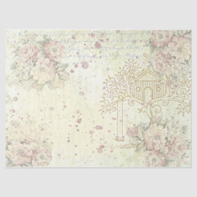 Papier Mousseline Conception de roses Shabby Chic 3 (Recto)