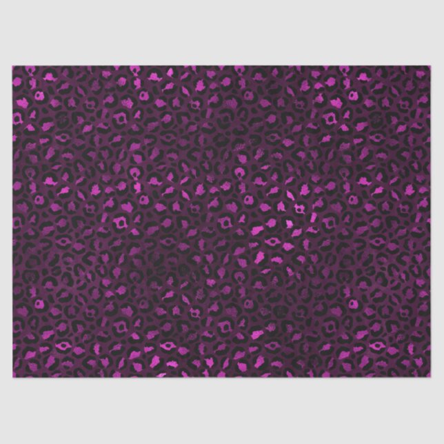 Papier Mousseline Conception de série Leopard violet et or 5 (Recto)