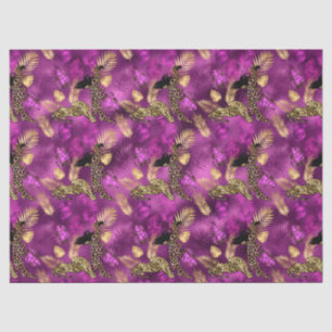 Papier Mousseline Conception de série Leopard violet et or 6