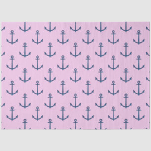 Papier Mousseline Conception de série Nautique rose et bleu 7
