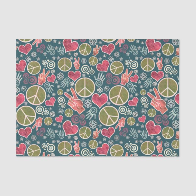 Papier Mousseline Conception de signe de pacifisme de hippie de (Recto)