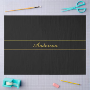 Papier Mousseline Conception de texte personnalisable simple or et n
