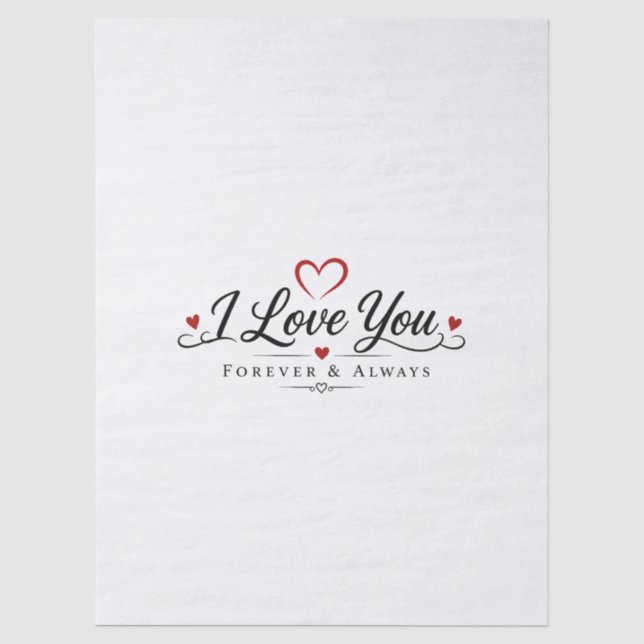 Papier Mousseline Conception de typographie Je t'aime (Recto)