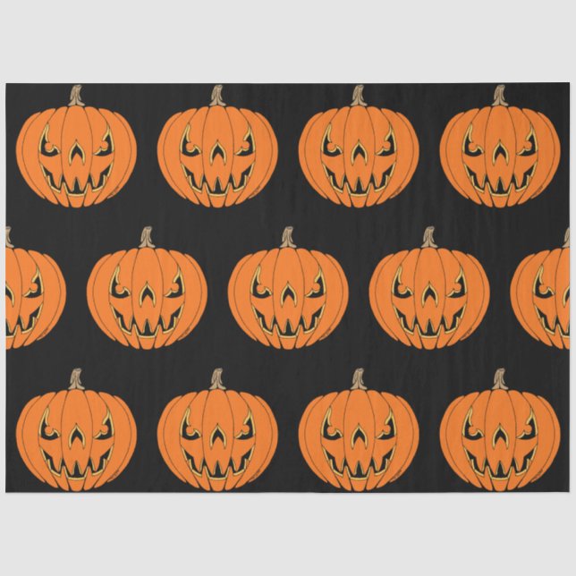 Papier Mousseline Conception d'Halloween de citrouille effrayante Ja (Recto)