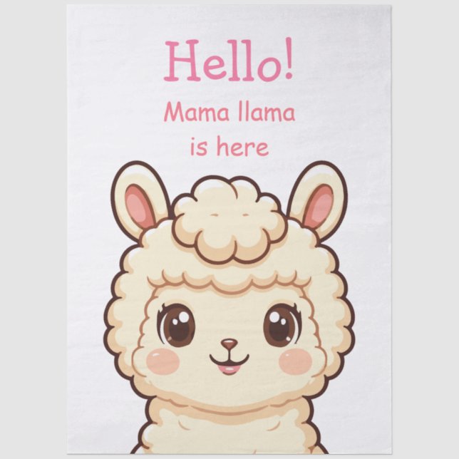 Papier Mousseline Conception d'illustration de lama mignon (Recto)
