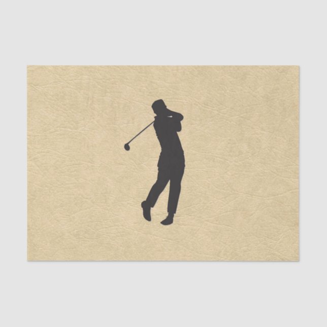Papier Mousseline Conception du golf en cuir tan (Recto)