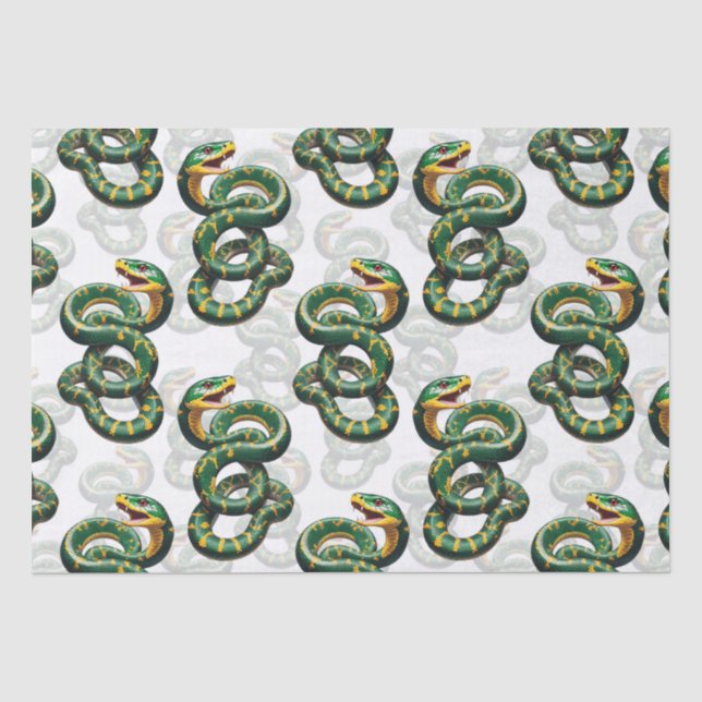 Papier Mousseline Conception du Motif de serpent Arrière - plan blan (Recto)