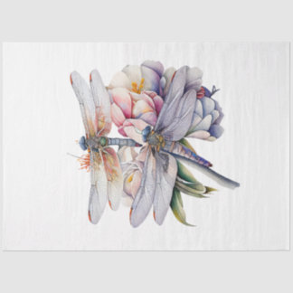 Papier Mousseline Conception d'une série d'aquarelles de libellules