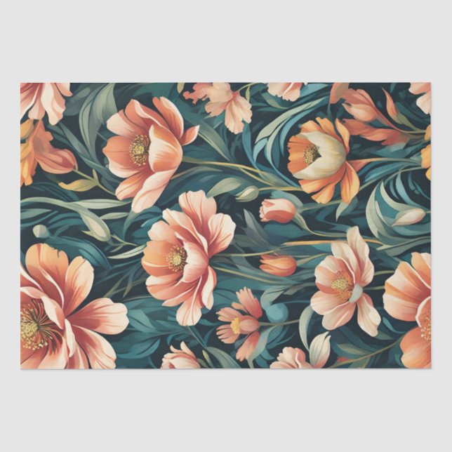 Papier Mousseline Conception florale Art déco (Recto)