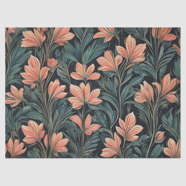 Papier Mousseline Conception florale Art déco (Recto)