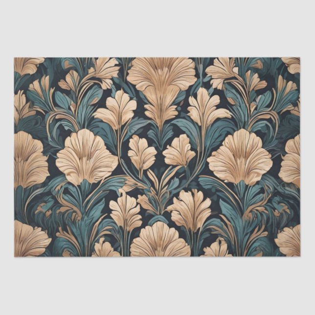 Papier Mousseline Conception florale Art déco (Recto)