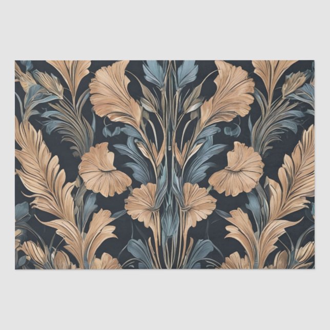 Papier Mousseline Conception florale Art déco (Recto)