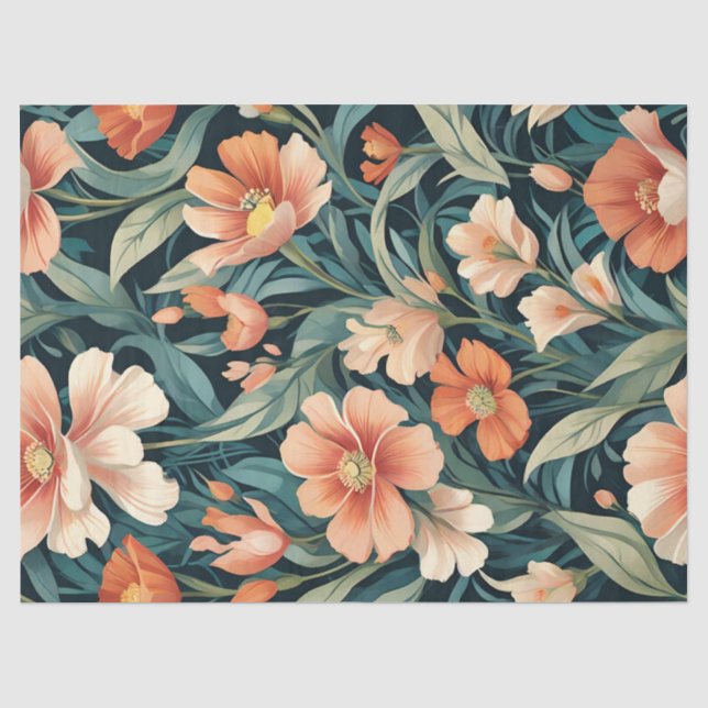 Papier Mousseline Conception florale Art déco (Recto)