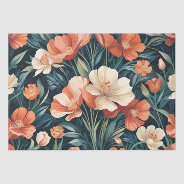 Papier Mousseline Conception florale Art déco (Recto)