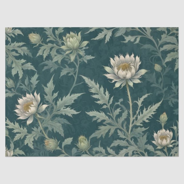 Papier Mousseline Conception Florale Chardon (Recto)