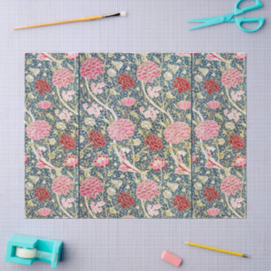 Papier Mousseline Conception florale de fleur vintage William Morris
