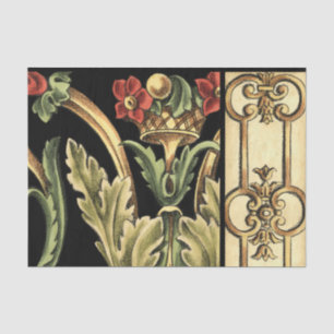 Papier Mousseline Conception florale ornementale avec les frontières