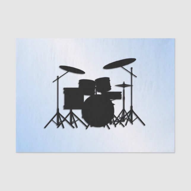 Papier Mousseline Conception Musicale de Batterie Bleue (Recto)