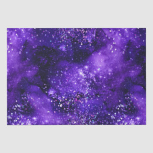 Papier Mousseline Conception Paillettes Brillant Galaxie Glam Violet