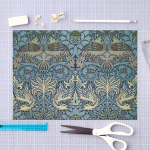 Papier Mousseline Conception tissée de William Morris Paon et Dragon