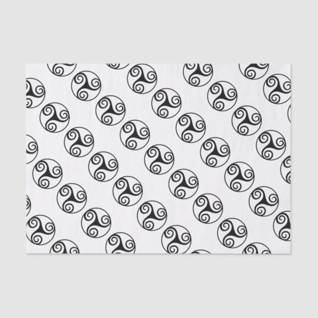 Papier Mousseline Conception traditionnelle de Triskele celtique (Recto)